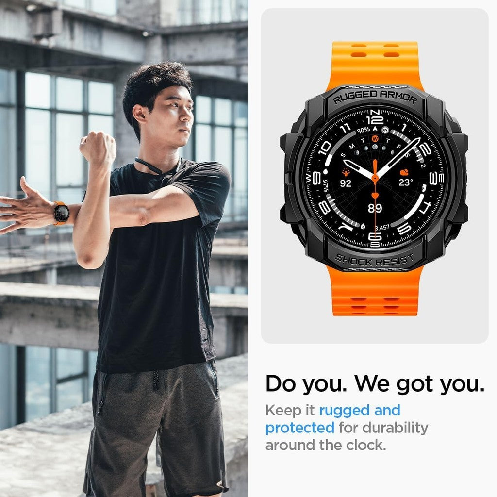 Spigen Rugged Armor Direka untuk Samsung Galaxy Watch Ultra Sarung TPU Tahan Lama untuk Galaxy Watch Ultra 47mm (2024)