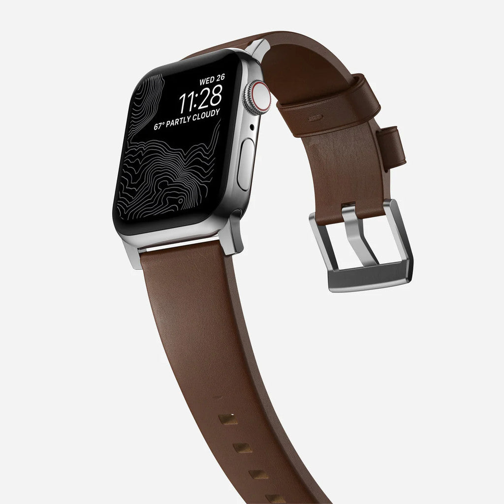 Nomad Modern Bands (Premium) Leather Compatible for Apple Watch Series SE/Ultra/ 9/8/7/6/5/4/3/2 49mm/45mm/44mm/42mm