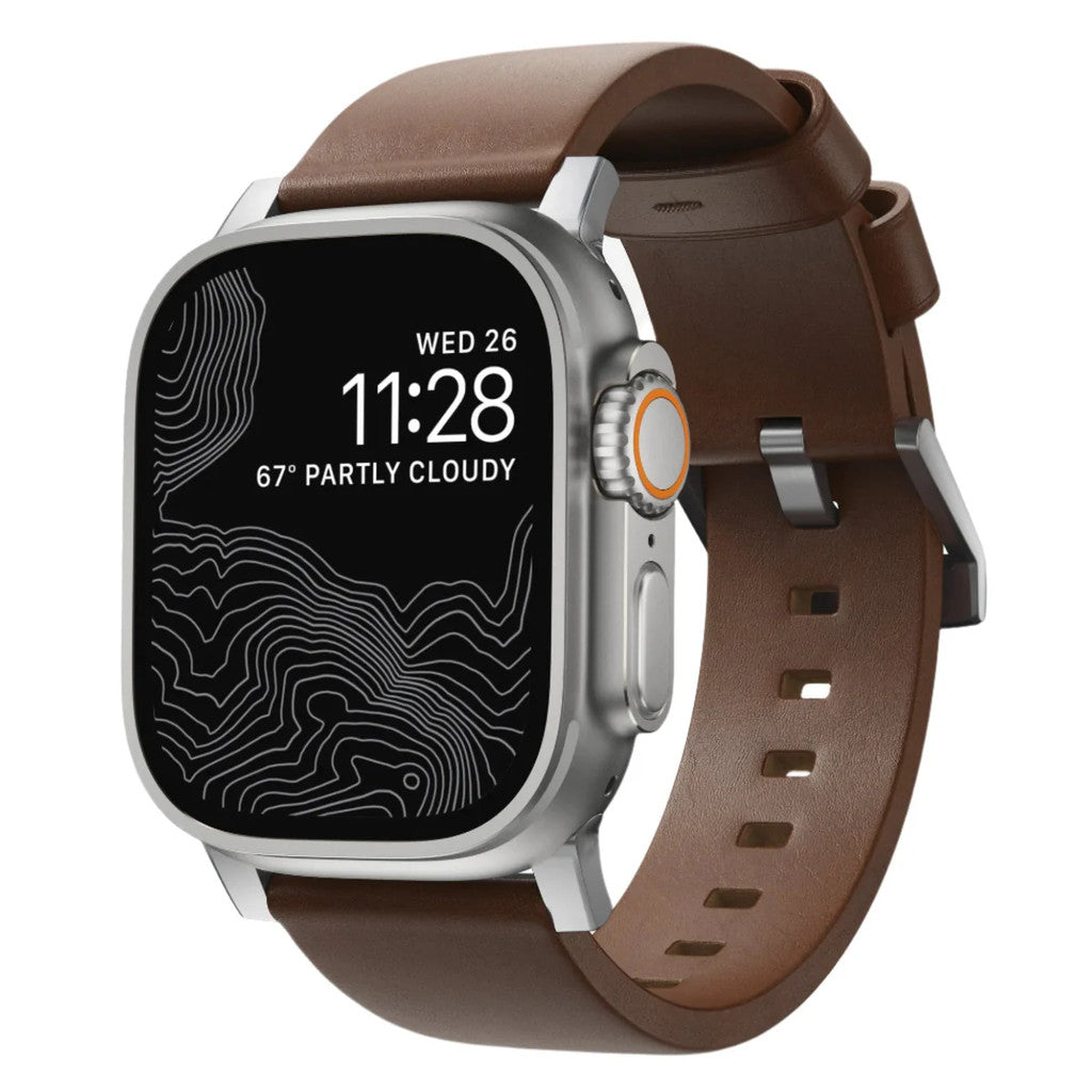 Nomad Modern Bands (Premium) Leather Compatible for Apple Watch Series SE/Ultra/ 9/8/7/6/5/4/3/2 49mm/45mm/44mm/42mm
