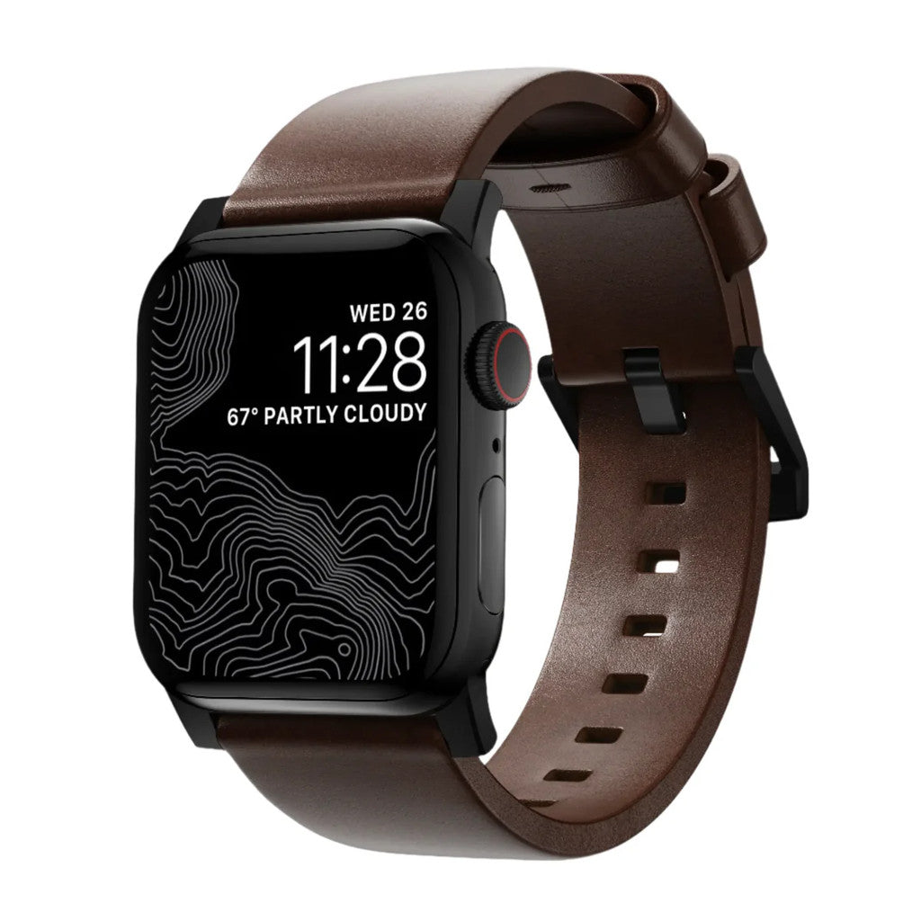 Nomad Modern Bands (Premium) Leather Compatible for Apple Watch Series SE/Ultra/ 9/8/7/6/5/4/3/2 49mm/45mm/44mm/42mm