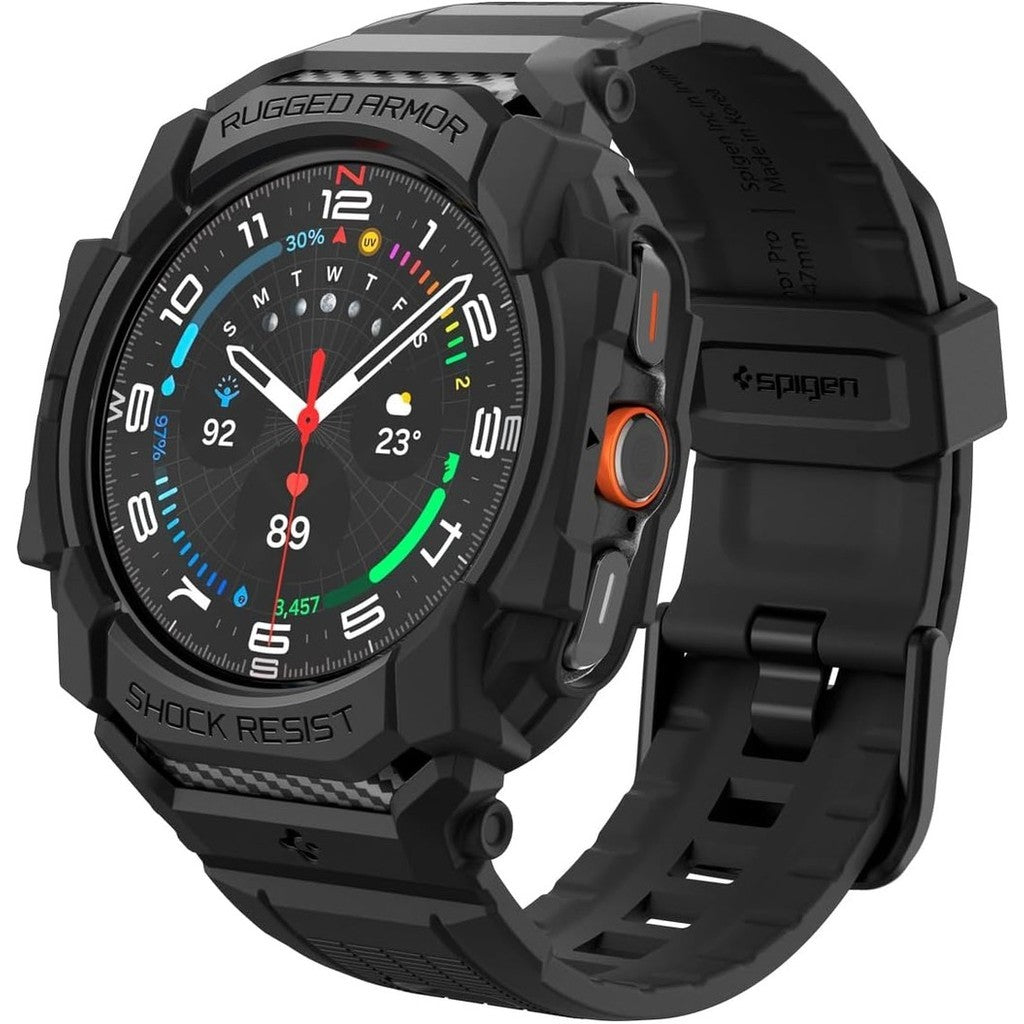Spigen Rugged Armor Pro Samsung Galaxy Watch Ultra 47mm Sarung dengan Band, Sarung Pelindung (2024) - Hitam Matte