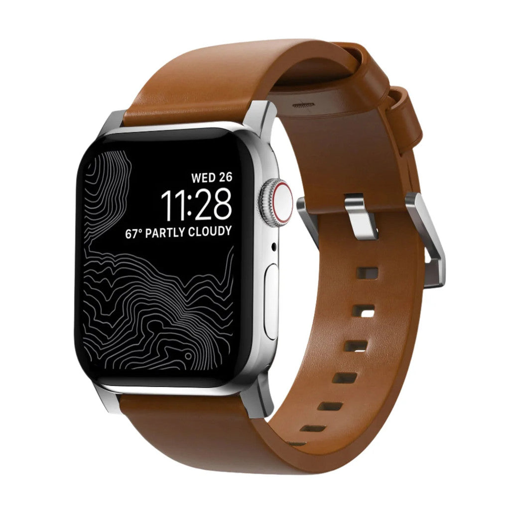 Nomad Modern Bands (Premium) Leather Compatible for Apple Watch Series SE/Ultra/ 9/8/7/6/5/4/3/2 49mm/45mm/44mm/42mm