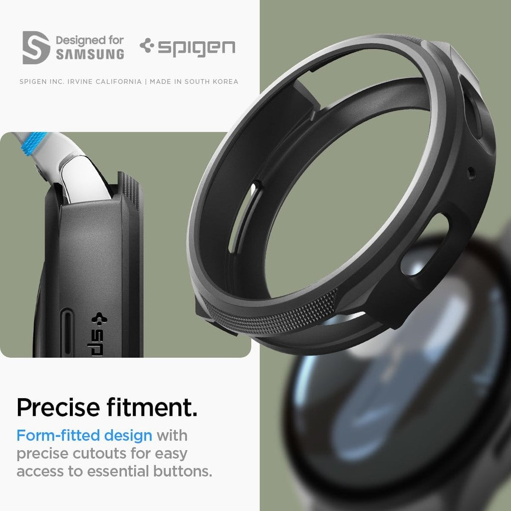 Spigen Liquid Air Direka untuk Samsung Galaxy Watch 7 44mm / 40mm Sarung Fleksibel Sarung TPU Ringan (2024) Matte Black