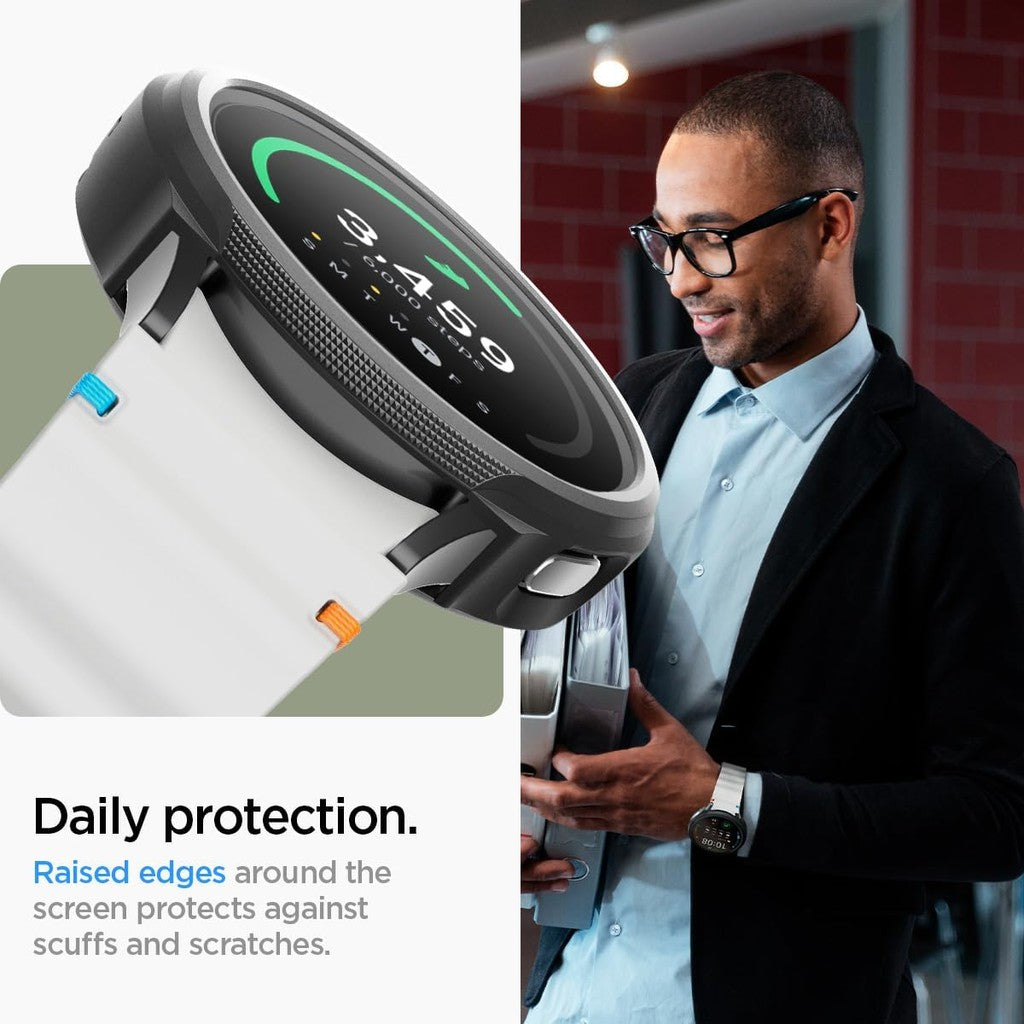 Spigen Liquid Air Direka untuk Samsung Galaxy Watch 7 44mm / 40mm Sarung Fleksibel Sarung TPU Ringan (2024) Matte Black