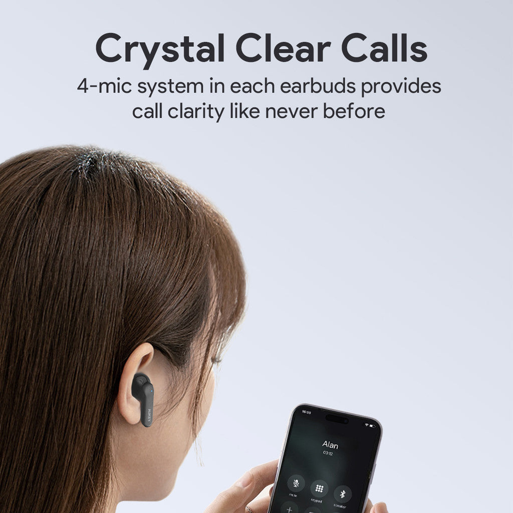 Fon Telinga Wayarles Benar Aukey EP-B2 Dengan Hibrid ANC BT5.4 TWS