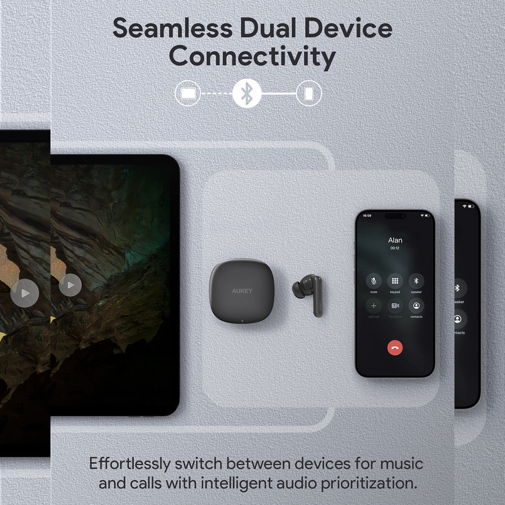 Fon Telinga Wayarles Benar Aukey EP-B2 Dengan Hibrid ANC BT5.4 TWS