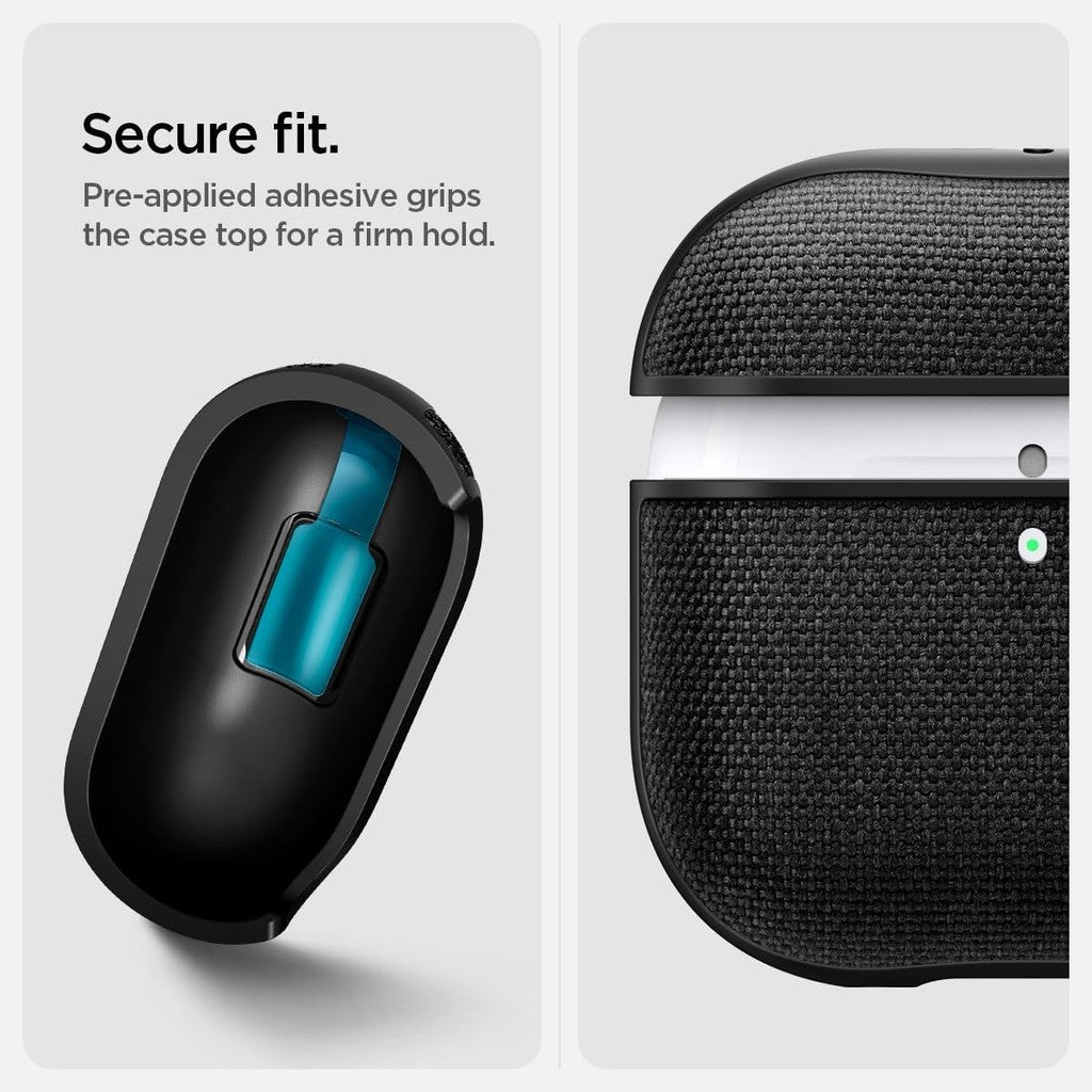 Spigen Urban Fit Direka untuk Sarung AirPods 4 dengan Sarung Pembatalan Bunyi Aktif Sarung Fabrik Premium dengan Rantai Kunci
