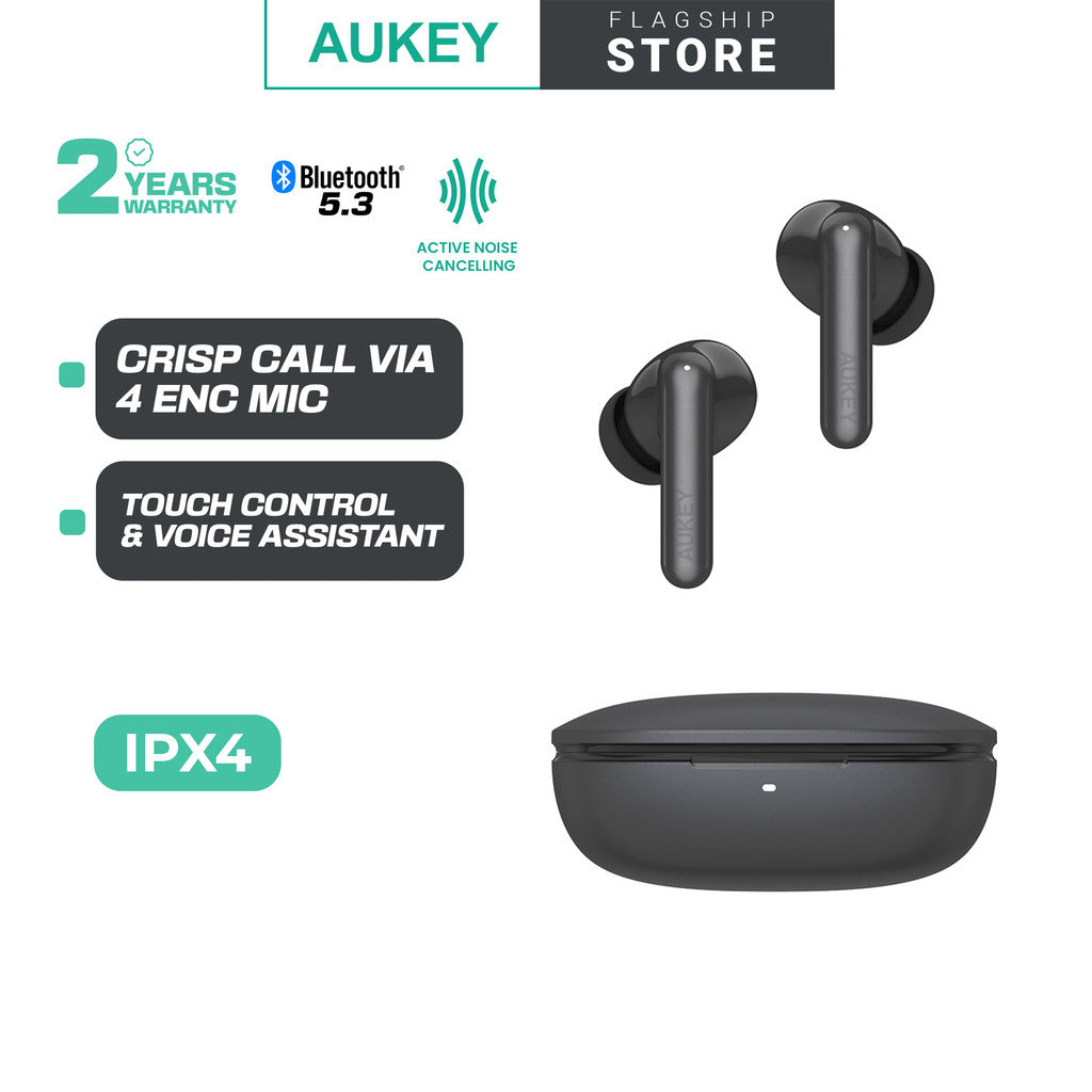 Fon Telinga Wayarles Benar Aukey EP-B2 Dengan Hibrid ANC BT5.4 TWS