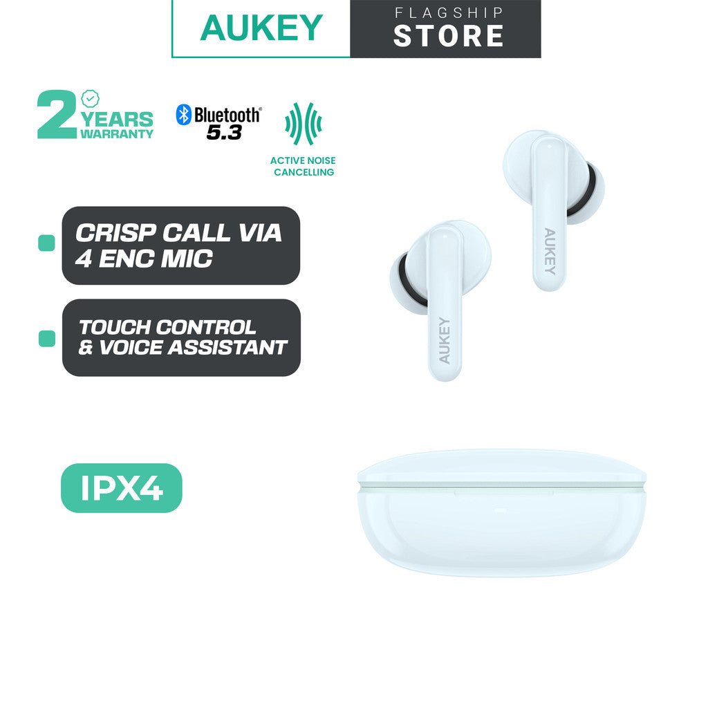 Fon Telinga Wayarles Benar Aukey EP-B2 Dengan Hibrid ANC BT5.4 TWS