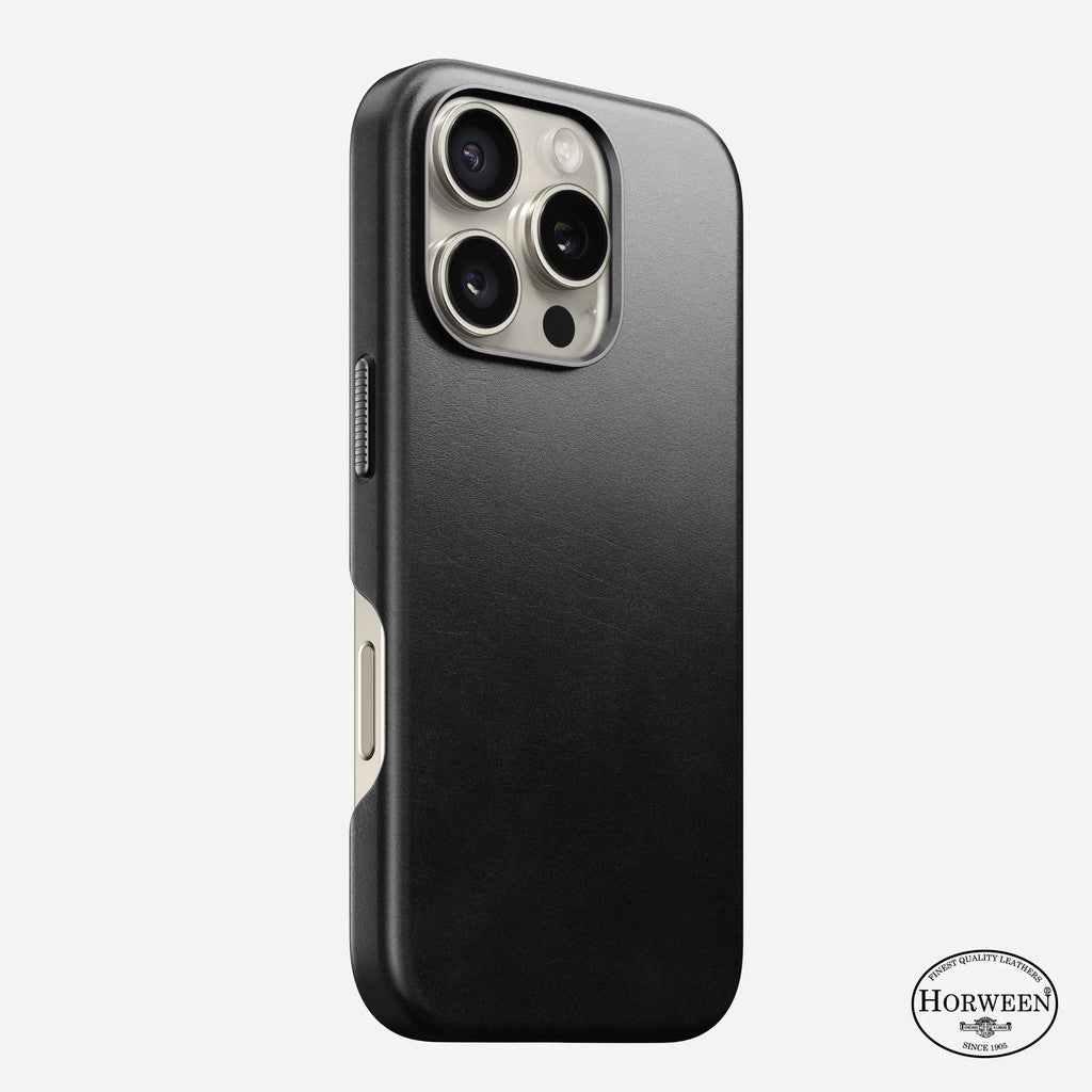 Sarung Kulit Tradisional Nomad Horween serasi untuk iPhone 16 Pro / Pro Max