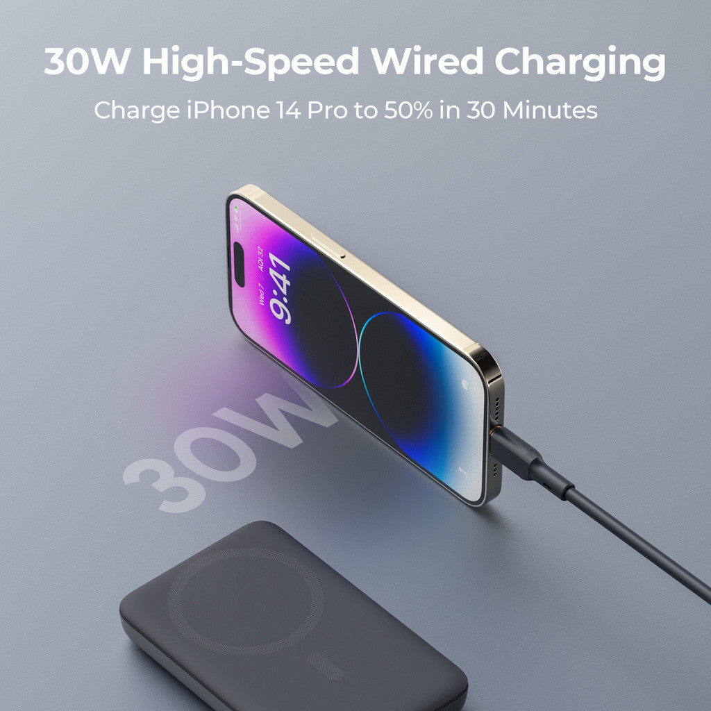 Aukey PB-MS06 MagFusion 10000mAh 30W Qi2 Magnetic Wireless Charging Power Bank