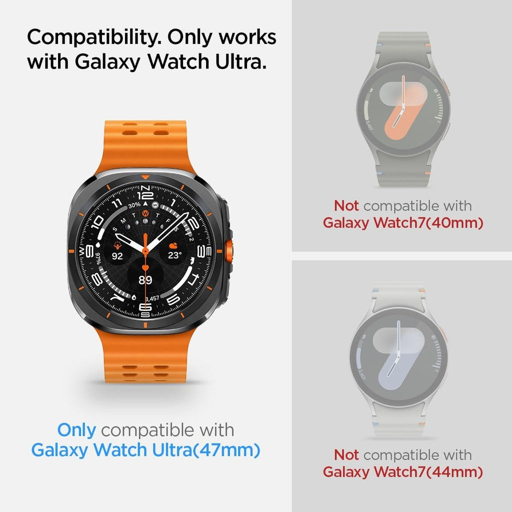 Pelindung Skrin Kaca Terbaja Spigen GlasTR EZ FIT Galaxy Watch Ultra 47mm - 2 Pek