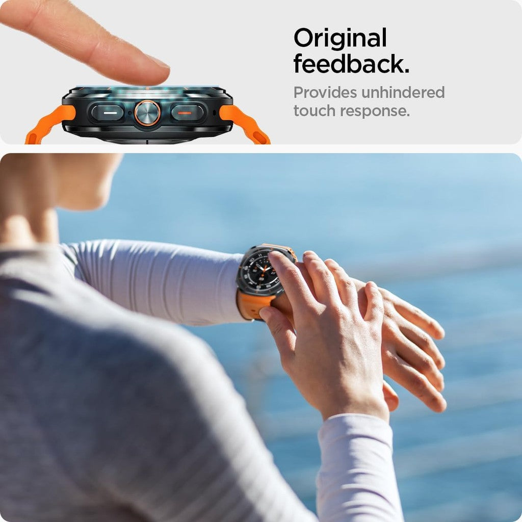 Pelindung Skrin Kaca Terbaja Spigen GlasTR EZ FIT Galaxy Watch Ultra 47mm - 2 Pek