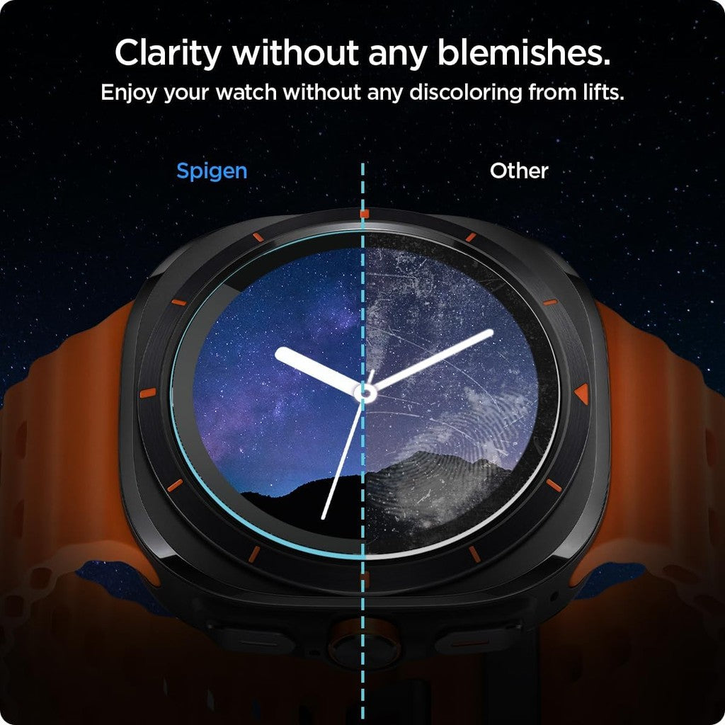Pelindung Skrin Kaca Terbaja Spigen GlasTR EZ FIT Galaxy Watch Ultra 47mm - 2 Pek