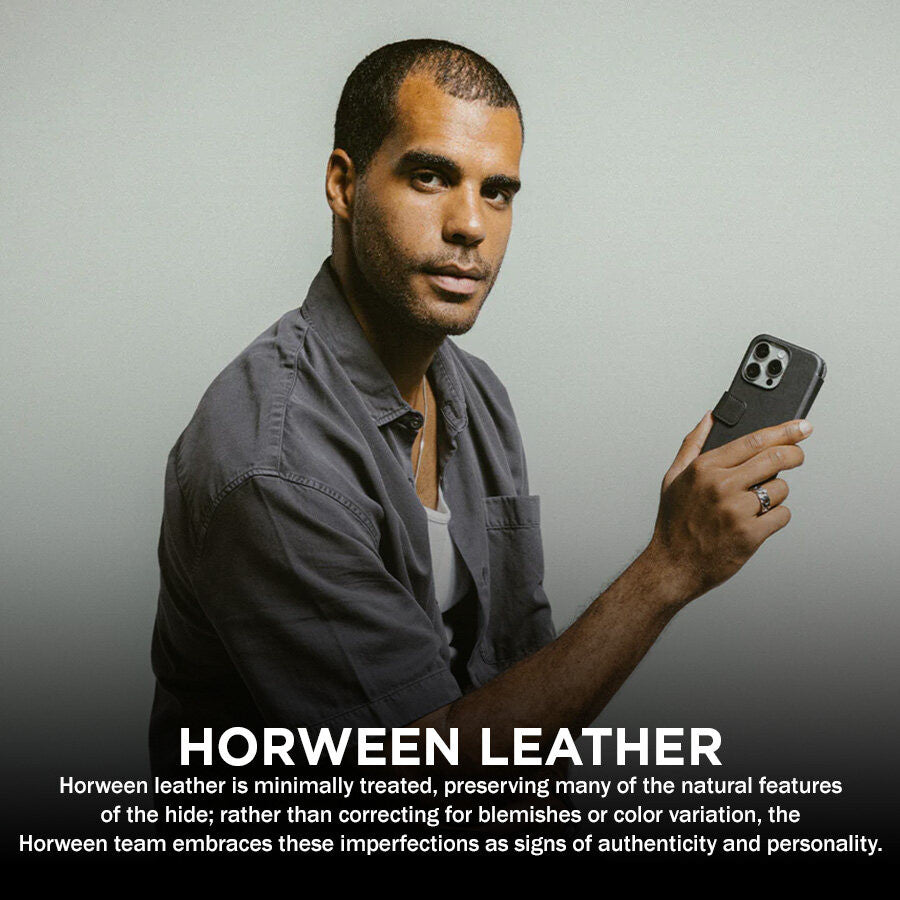 Sarung Folio Kulit Moden Nomad serasi untuk iPhone 16 Series Horween Leather (MAGNETIC)
