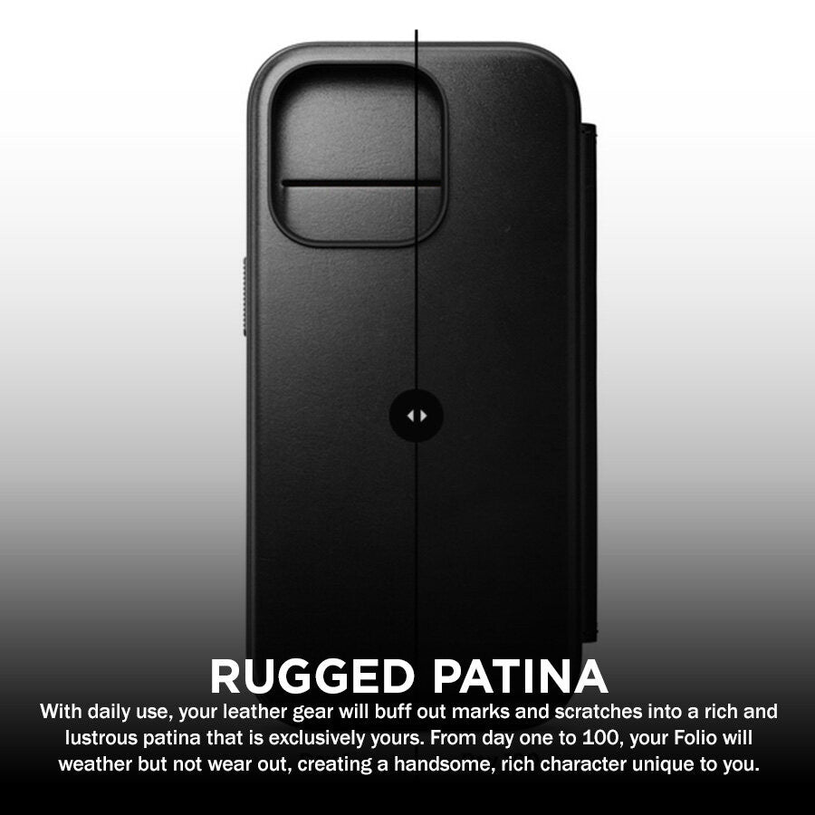 Sarung Folio Kulit Moden Nomad serasi untuk iPhone 16 Series Horween Leather (MAGNETIC)