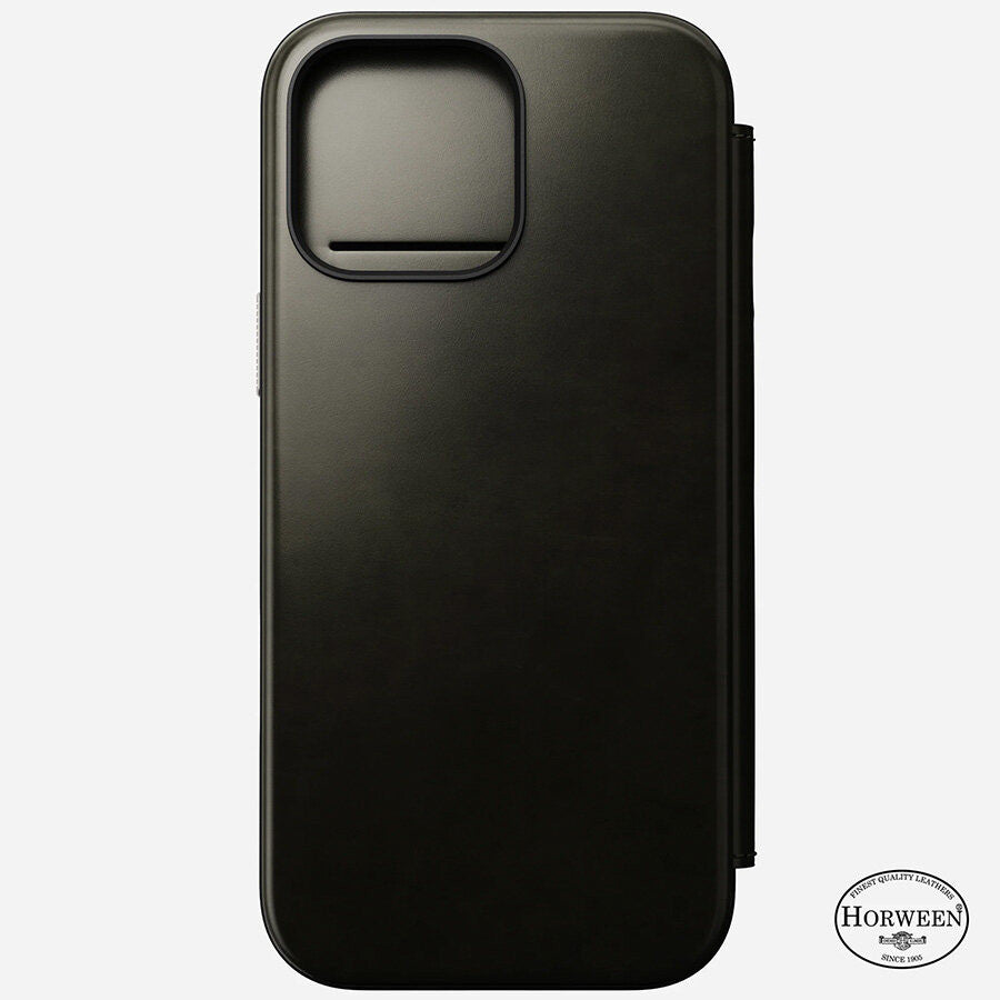 Sarung Folio Kulit Moden Nomad serasi untuk iPhone 16 Series Horween Leather (MAGNETIC)