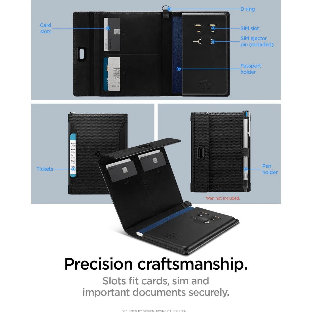 Spigen Universal Pemegang Pasport Pemegang Kad Pemegang Pen Pemegang Pasport Sampul Pasport Dompet Pasport Beg Pasport