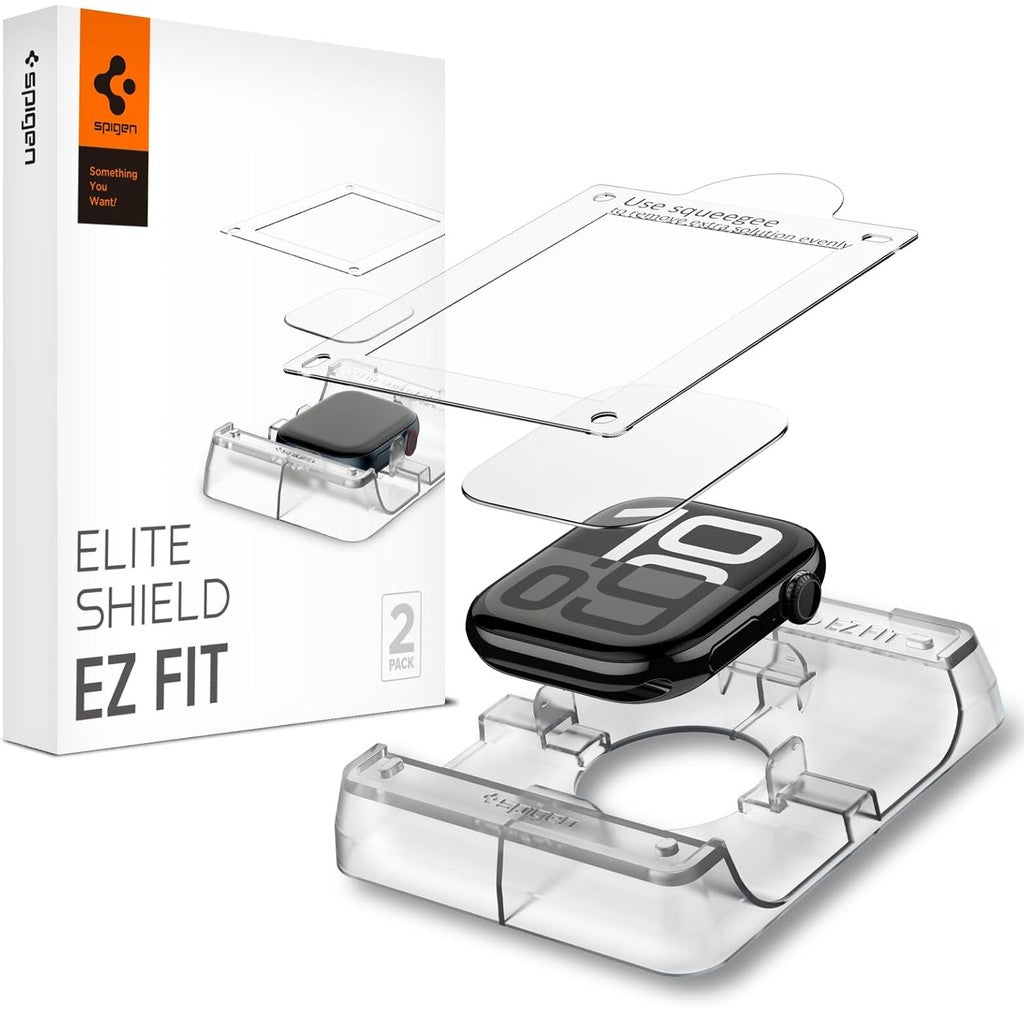 Pelindung Skrin Spigen EliteShield EZ Fit direka untuk Apple Watch Siri 10 (46mm / 42mm) - 2 Pek