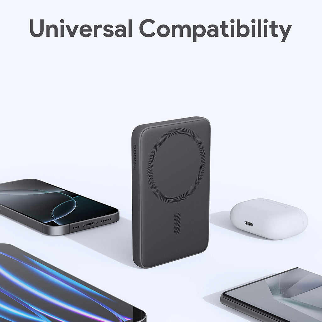 Aukey PB-MS03 MagFusion Slim 5000mAh Power Bank dengan MagSf Serasi