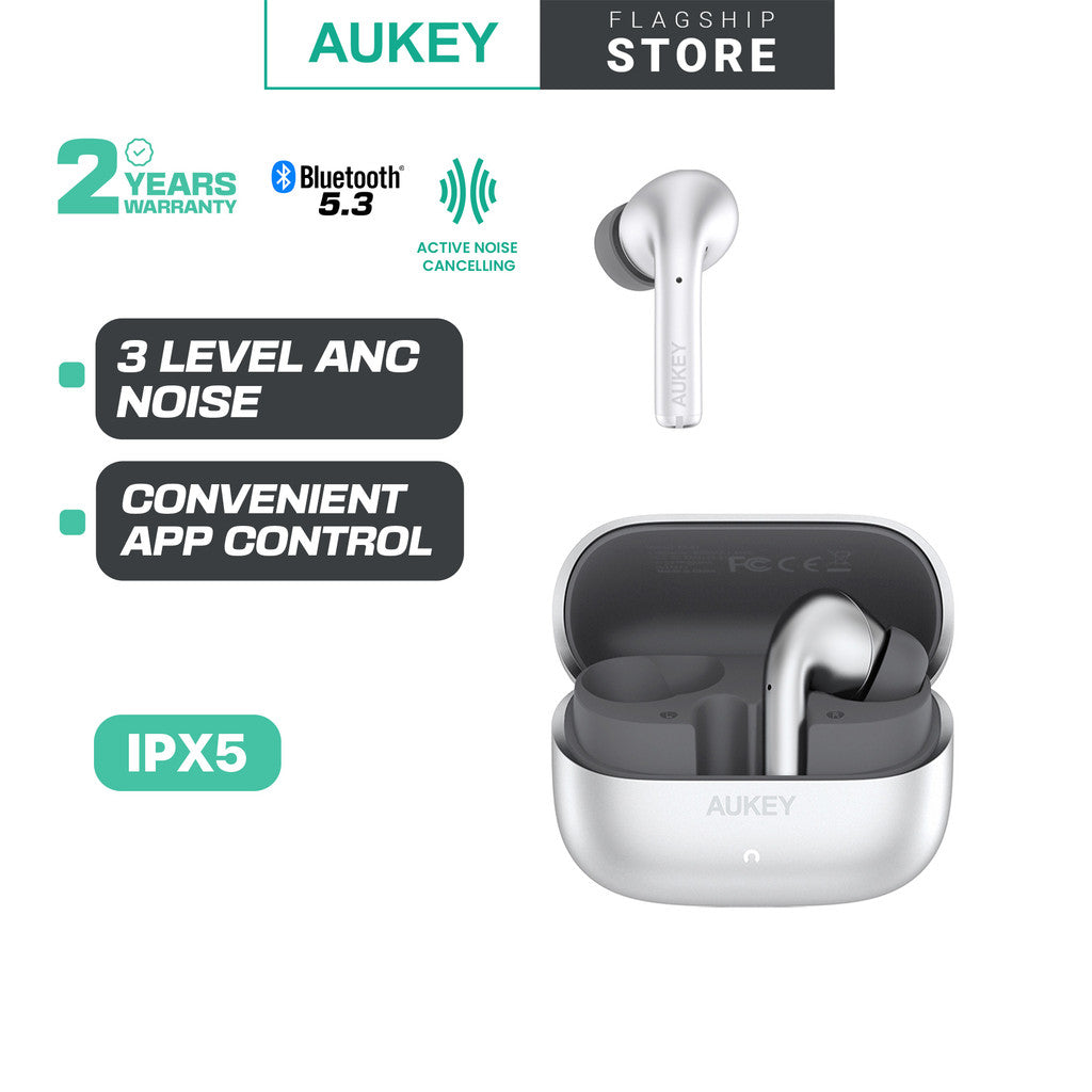 Fon Telinga Wayarles Benar Aukey EP-B1 Bluetooth dengan ANC Hibrid Adaptif