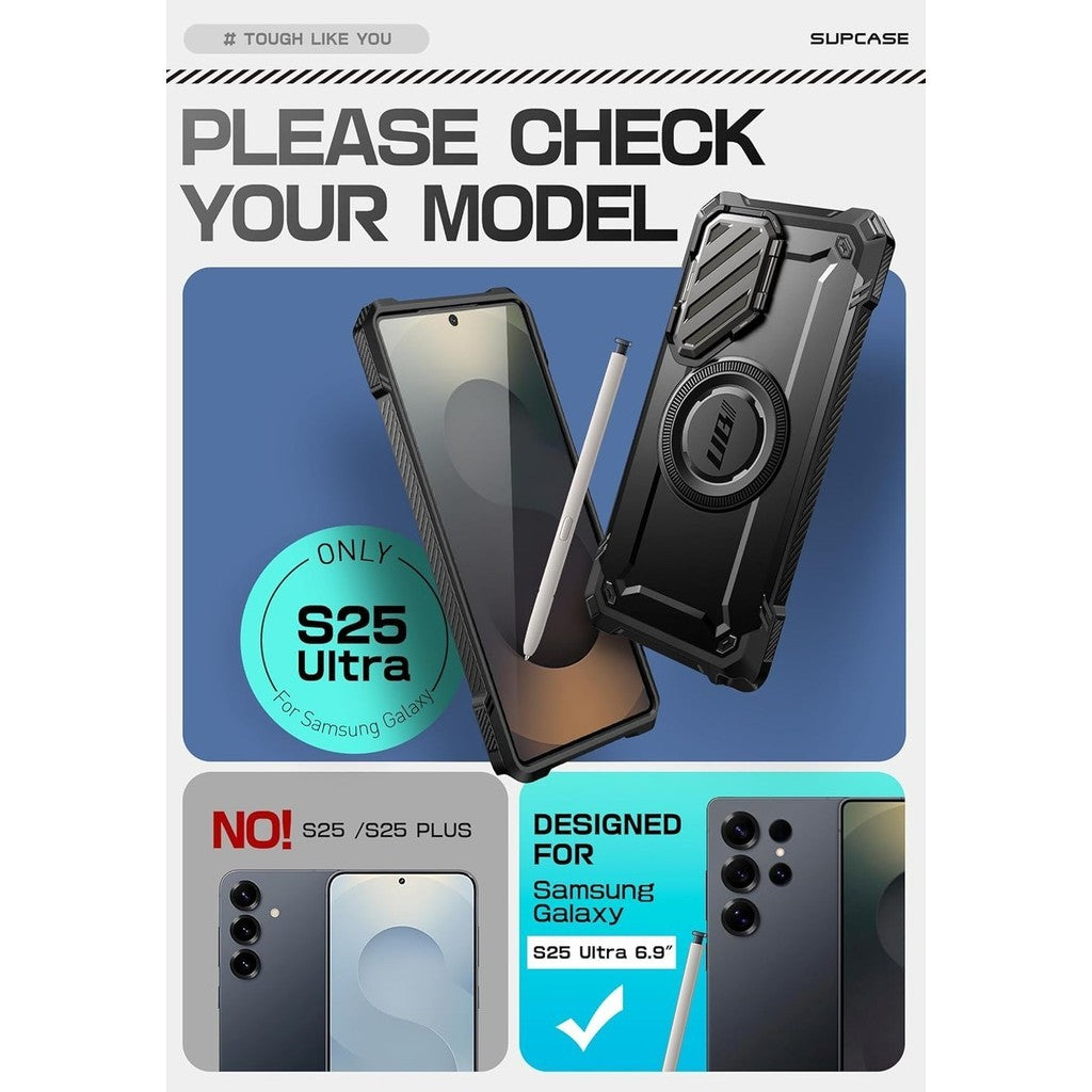 SUPCASE Unicorn Beetle Mag XT Case untuk Samsung Galaxy S25 Ultra 5G (2025), Perlindungan Liputan Penuh yang menyerap kejutan