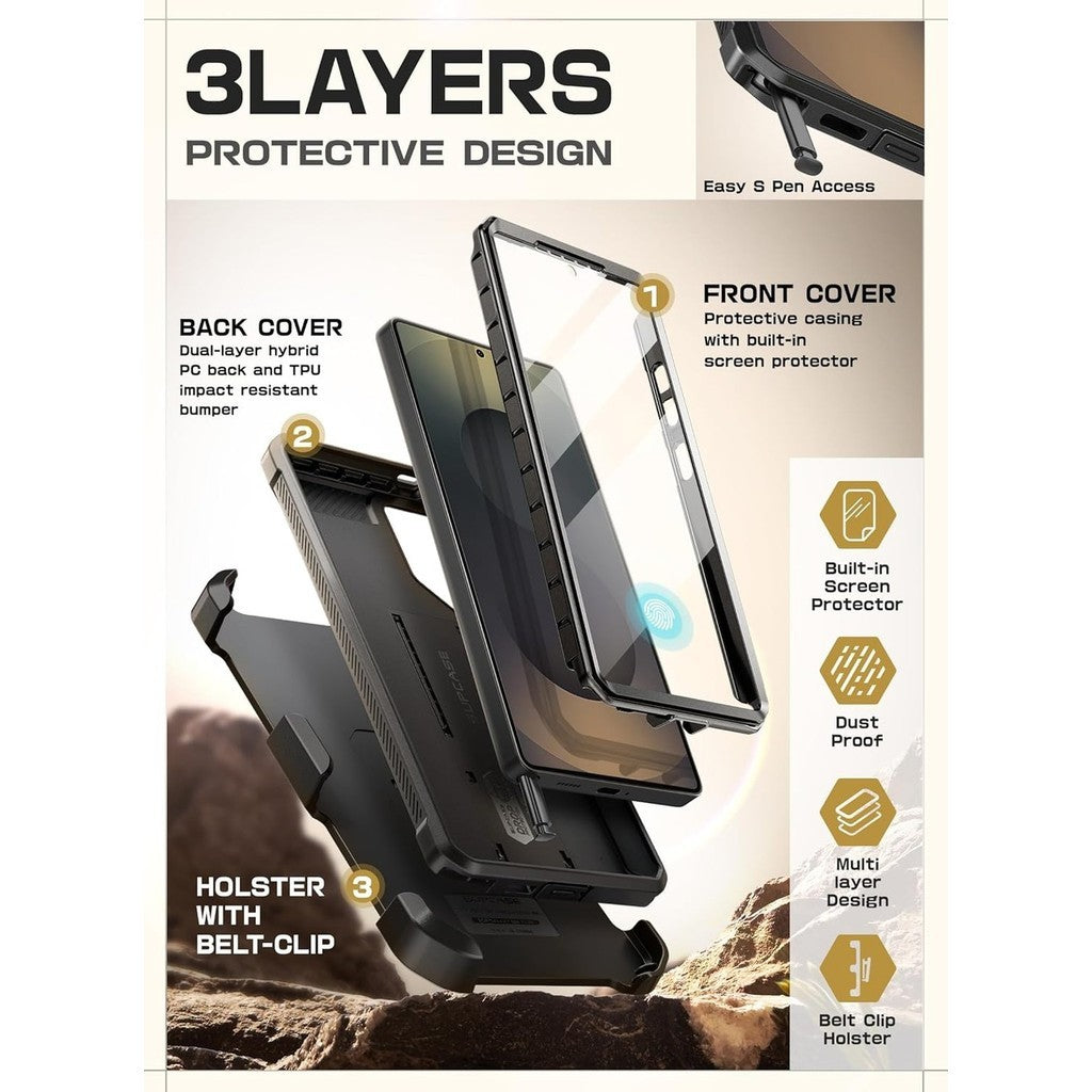 SUPCASE Unicorn Beetle Pro Case untuk Samsung Galaxy S25 Series (2025) Dengan Pelindung Skrin Terbina dalam