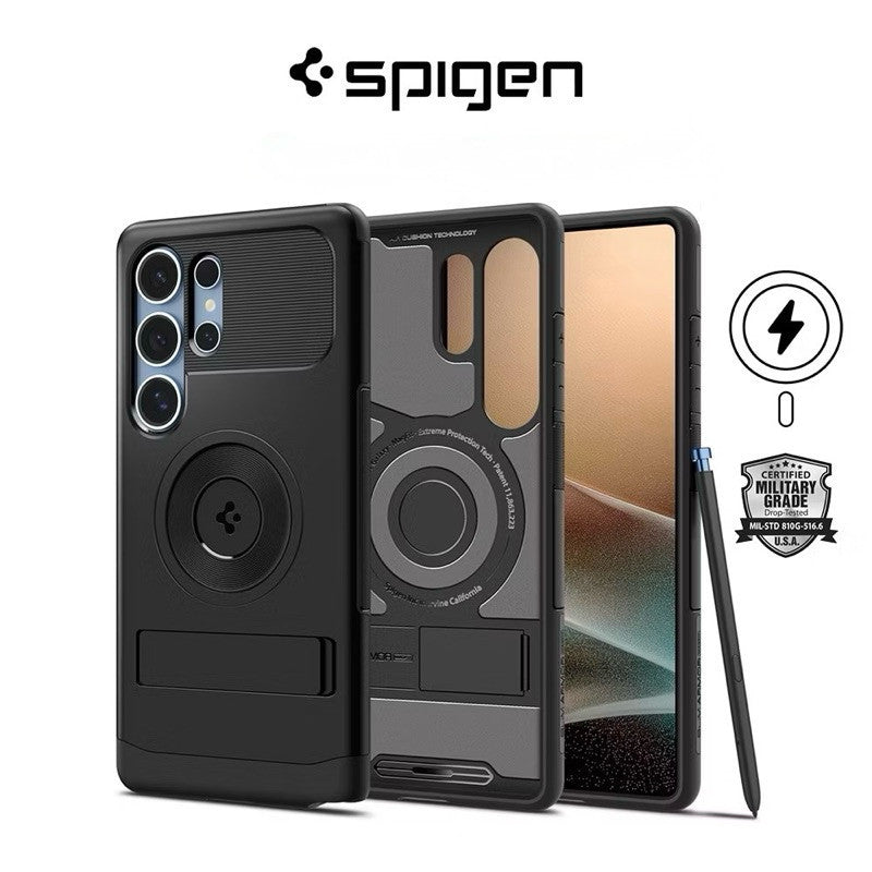 Spigen Samsung S25 Ultra / S25 Plus / S25 Slim Armor MagFit Magnetic Kickstand Phone Stand Holder Case