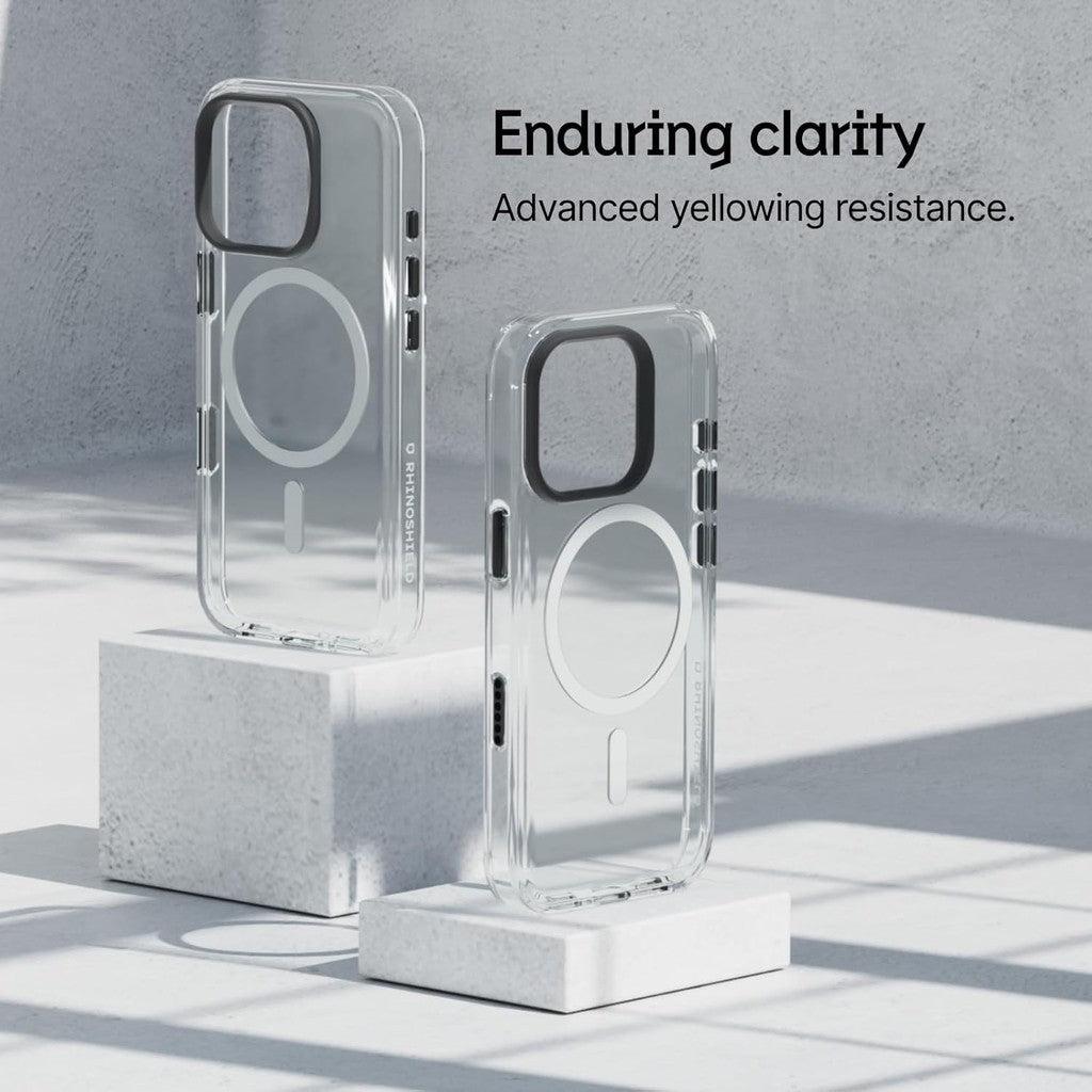 RhinoShield Clear Case with Camera Control Capture Button for iPhone 16 Pro Max Advanced Yellowing Resistance