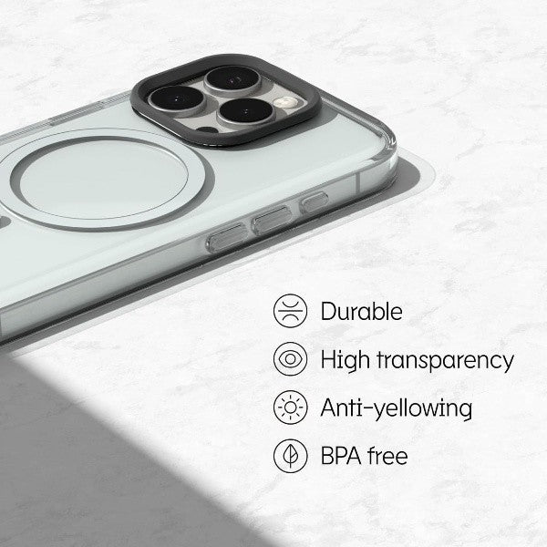 RhinoShield Clear Case with Camera Control Capture Button for iPhone 16 Pro Max Advanced Yellowing Resistance
