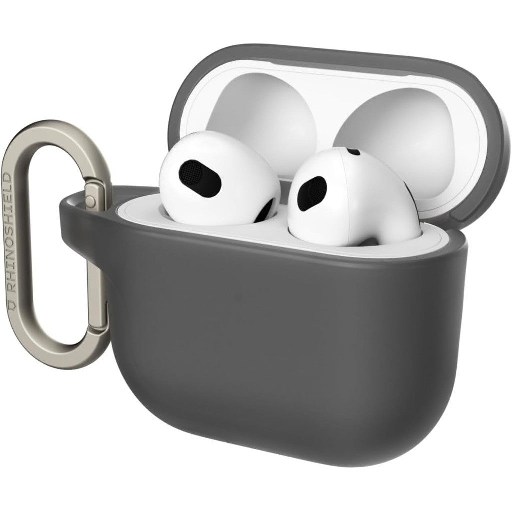Sarung RhinoShield dengan Carabiner Serasi dengan AirPods 4 | Perlindungan Penurunan Gred Tentera