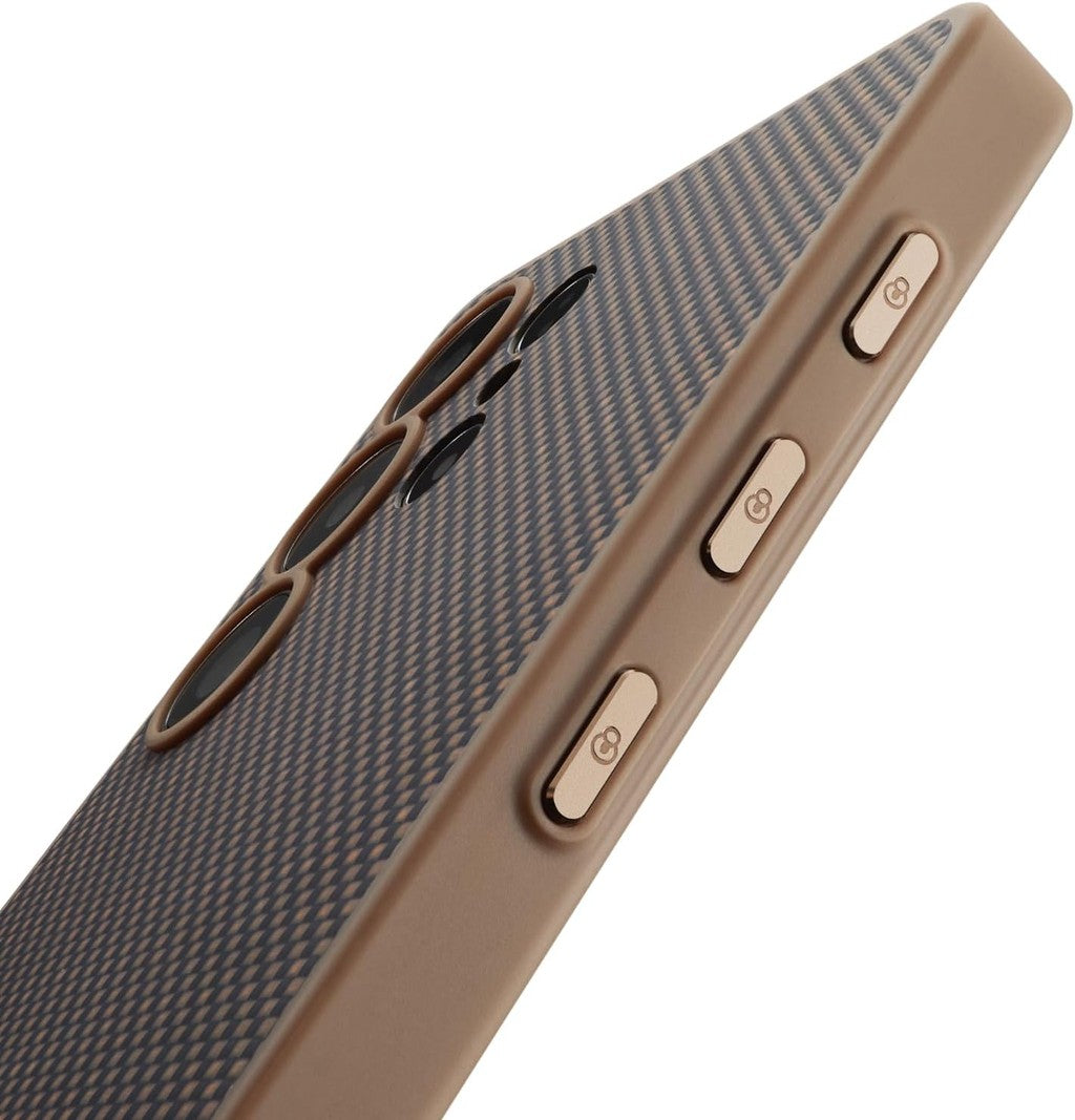 PITAKA PinButton for Samsung Galaxy S25 Ultra Case 1500D Aramid Fiber Black/Gold