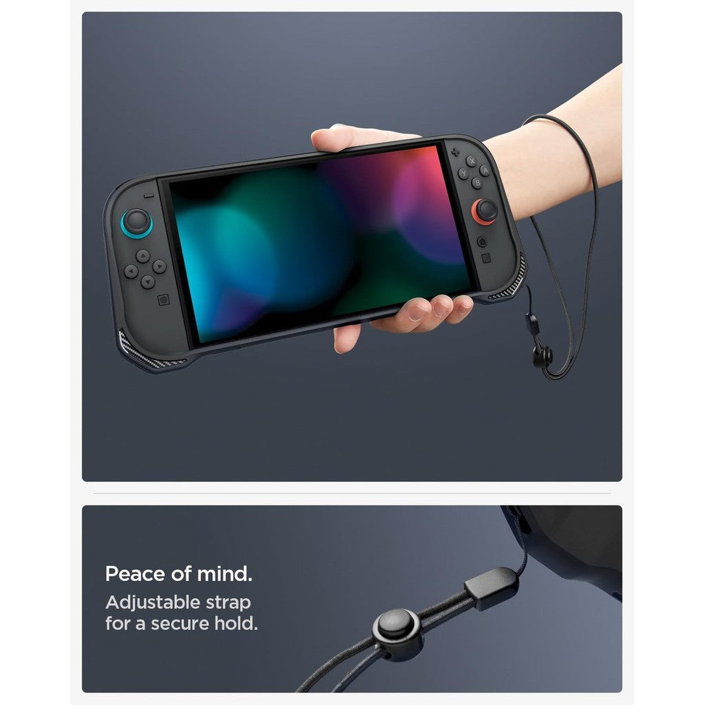 Spigen Rugged Armor Nintendo Switch 2 Sarung (2025) Genggaman dan Tali Ergonomik (Tidak Serasi dengan Dok Suis)