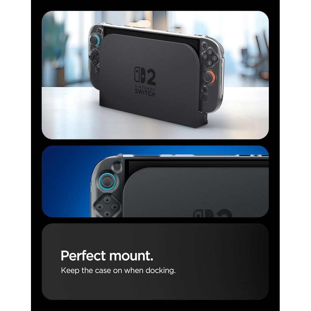 Spigen Air Fit Direka untuk Sarung Nintendo Switch 2 (2025) Reka Bentuk Slim Sarung Pengawal Boleh Dock Jelas Jelas Jelas