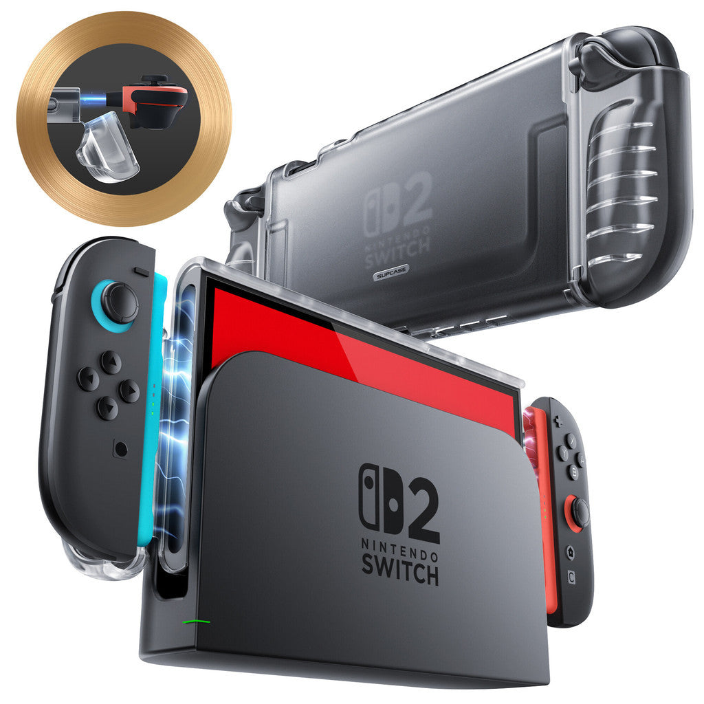 SUPCASE Clear Case for Nintendo Switch 2 2025 Crystal Protective Clear Cover with Quick Release Joy-Con Design TPU Grip