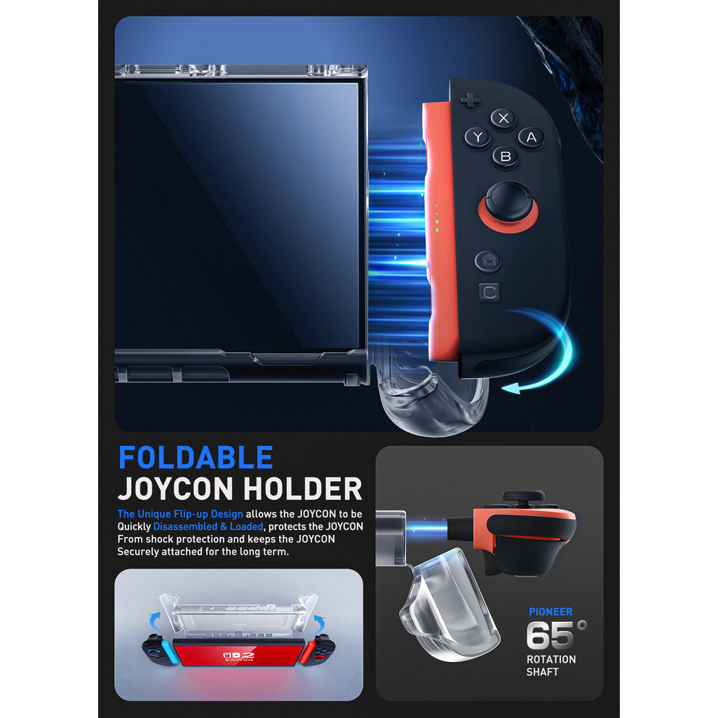 SUPCASE Clear Case for Nintendo Switch 2 2025 Crystal Protective Clear Cover with Quick Release Joy-Con Design TPU Grip