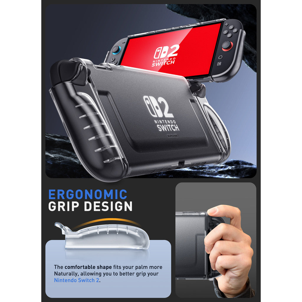 SUPCASE Clear Case for Nintendo Switch 2 2025 Crystal Protective Clear Cover with Quick Release Joy-Con Design TPU Grip