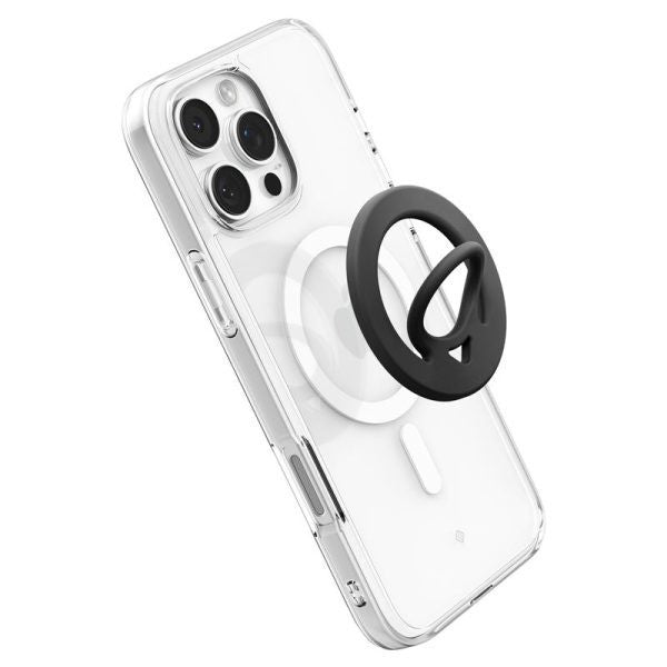 Cincin Telefon Pintar Serasi Magnetik Spigen Dual Pop, Serasi dengan Siri iPhone 16/15/14/13/12 (Hitam)
