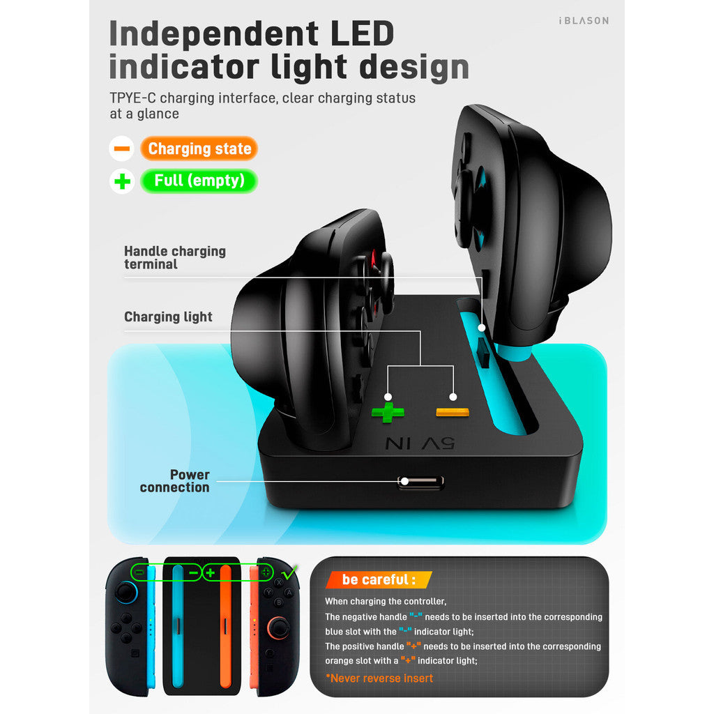 i-Blason Charging Dock Compatible with Nintendo Switch 2 for JoyCon Controller Portable Charger Station LED Indication