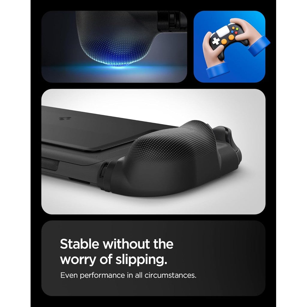 Spigen Dual Grip Nintendo Switch 2 Case (2025) Dockable Controller Cover with Kickstand and Enhanced Grip - Black