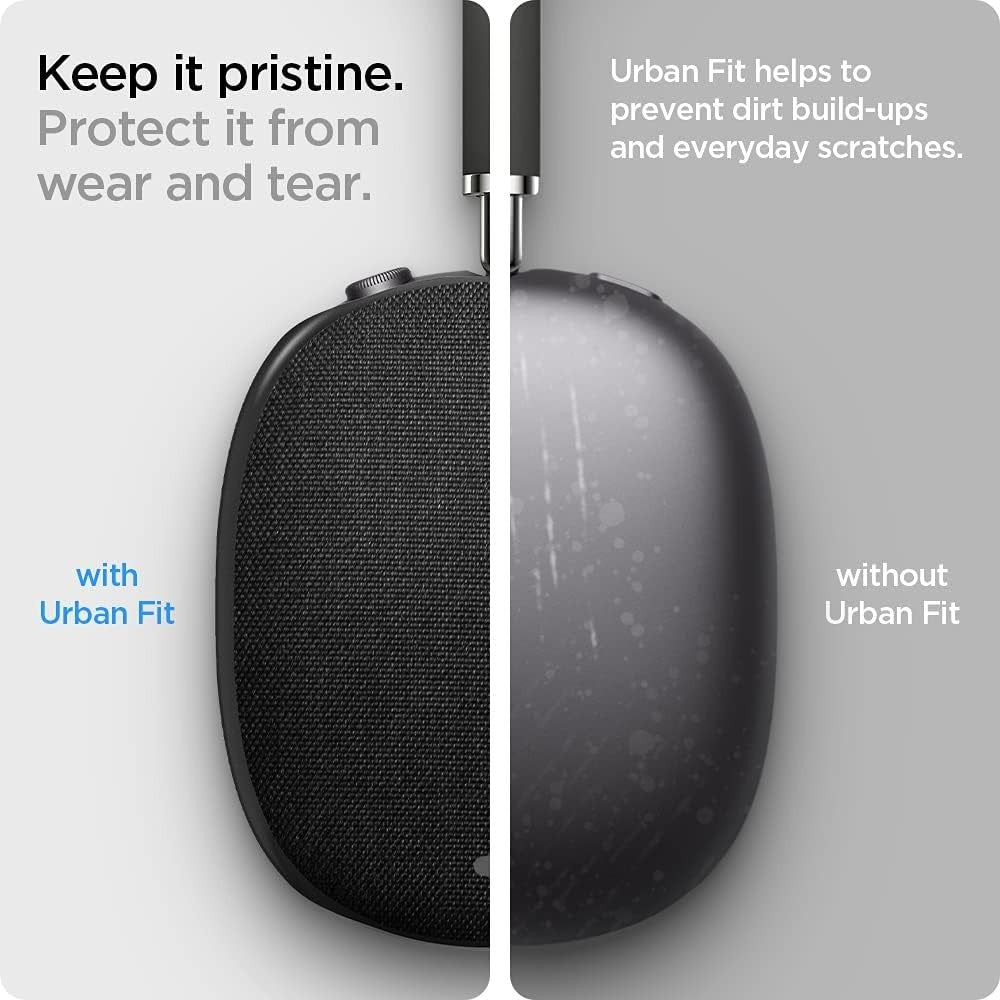 Spigen for AirPods Max Case, Urban Fit Designed for AirPods Max Accessories, Premium Nylon Fabric Ear Cup Covers - Black