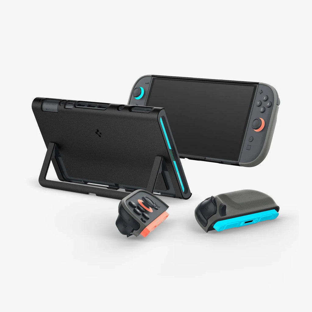 Spigen Nano Pop for Nintendo Switch 2 Case, Slim Fit PC Dockable Cover, Detachable Joy-Con, Kickstand - Black Sesame