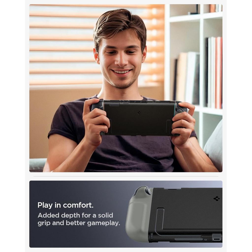 Spigen Nano Pop for Nintendo Switch 2 Case, Slim Fit PC Dockable Cover, Detachable Joy-Con, Kickstand - Black Sesame