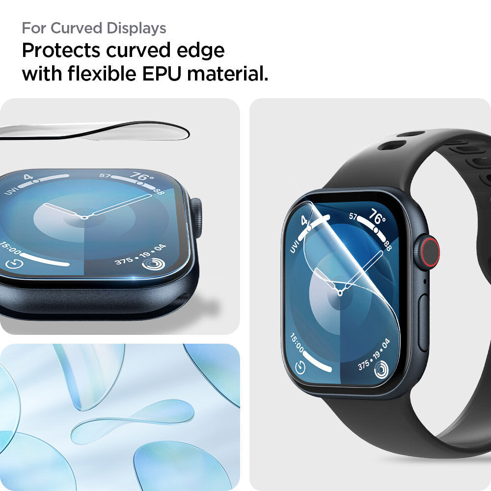 SPIGEN Eliteshield EZ Fit Screen Protector for Apple Watch 11 / 10 Series (46mm / 42mm) Flexible EPU film Transparency