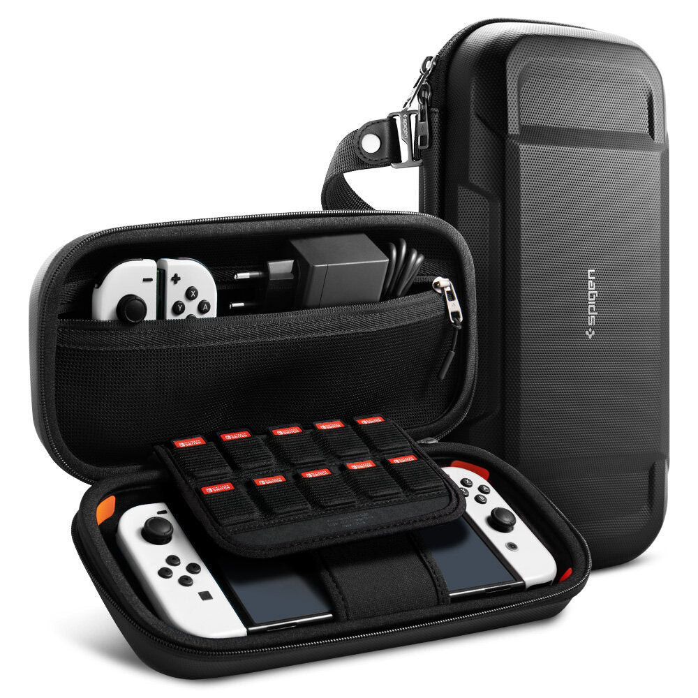 SPIGEN Rugged Armor Pro Pouch for Nintendo Switch / Switch OLED Protection Pads with Soft Cover Velcro Strap
