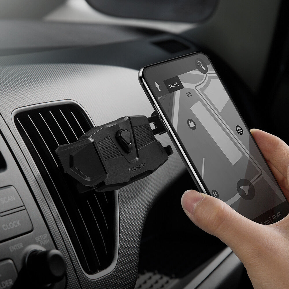 SPIGEN Car Mount TMS 12 Click.R One-touch Technology, AirVent Phone Holder with 360° rotation head Car Phone Holder