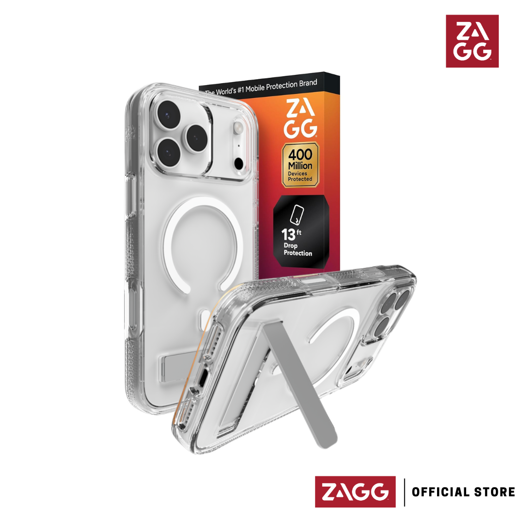 ZAGG Crystal Palace Snap MagSafe Case with Kickstand for iPhone 17 Series - Clear