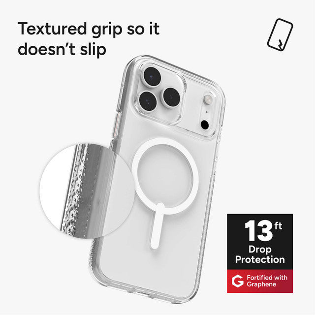 ZAGG Crystal Palace Snap + Camera Control Button MagSafe Case for iPhone 17 Series - Clear