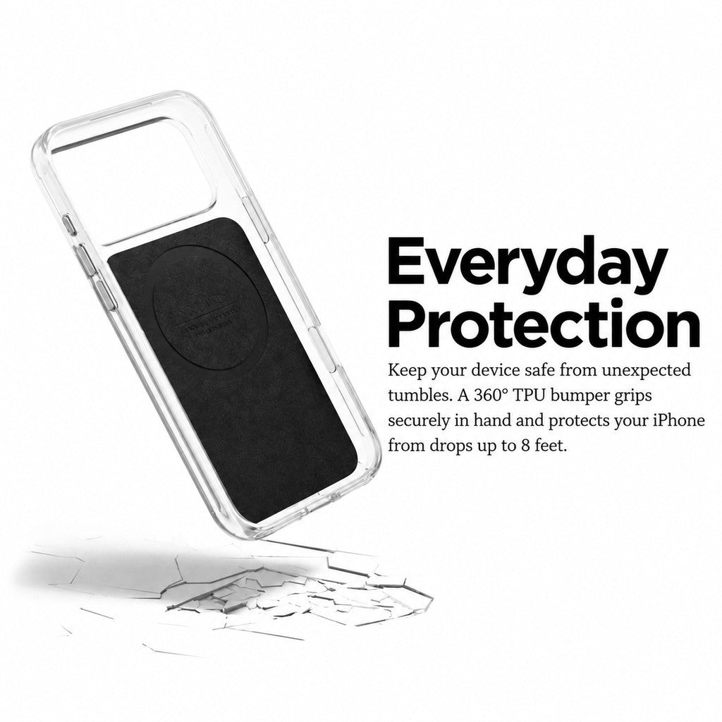 NOMAD Clear Leather Case with Horween Leather Magnetic Compatible for iPhone18 Series