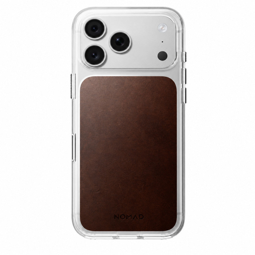 NOMAD Clear Leather Case with Horween Leather Magnetic Compatible for iPhone18 Series